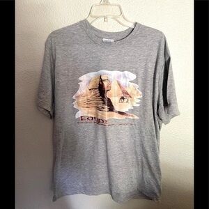 FLOWER COTTON Egypt gray short sleeve t-shirt size XXlarge